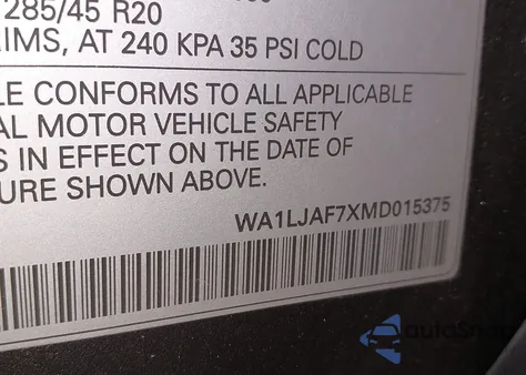 2021 Audi Q7 Premium Plus 45 Tfsi Quattro Tiptronic из США, поврежденный, VIN WA1LJAF7XMD015375